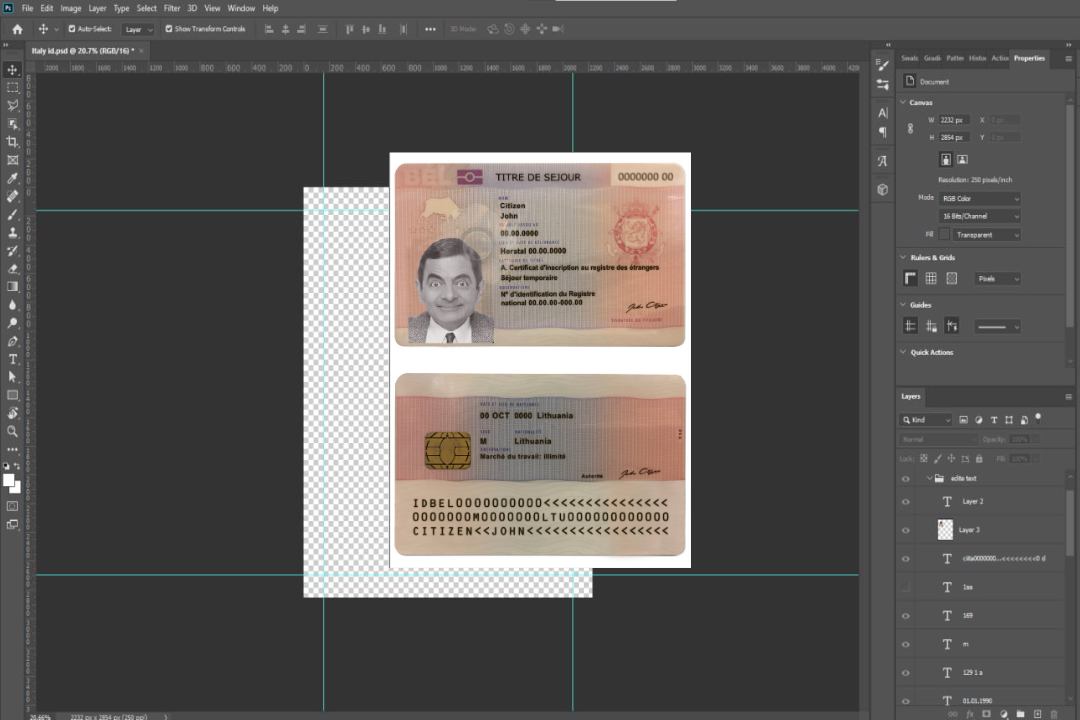Carte de séjour permanent en Belgique template